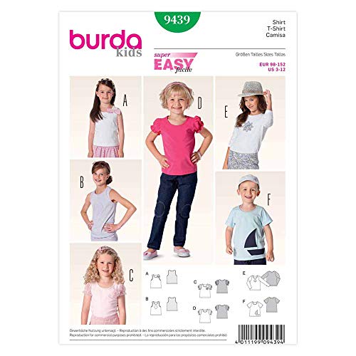 burda-schnittmuster-9439-t-shirt-top-kids-gr-98-152 image 3