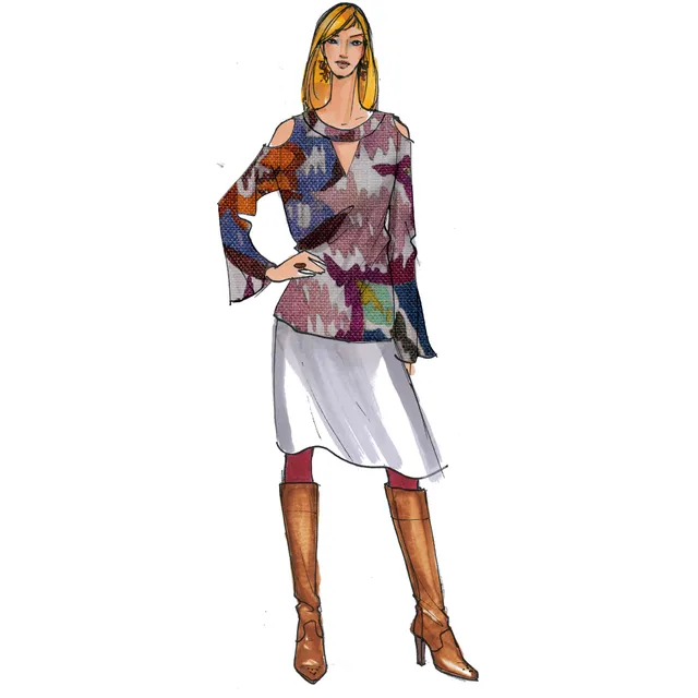 schnittmuster-berlin-bluse-noemi-cut-out-bluse-mit-godets image 1