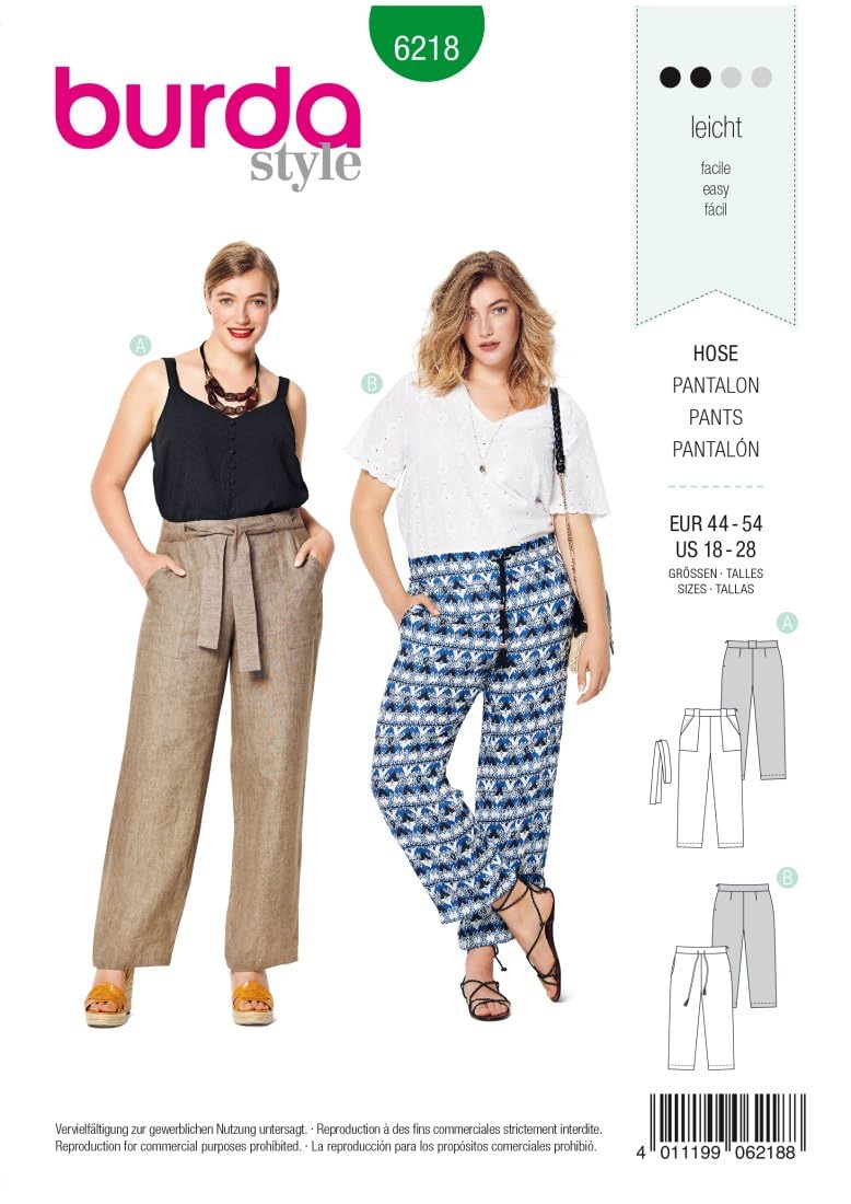 burda-style-6218-schnittmuster-damen-hose-gr-44-54 image 1