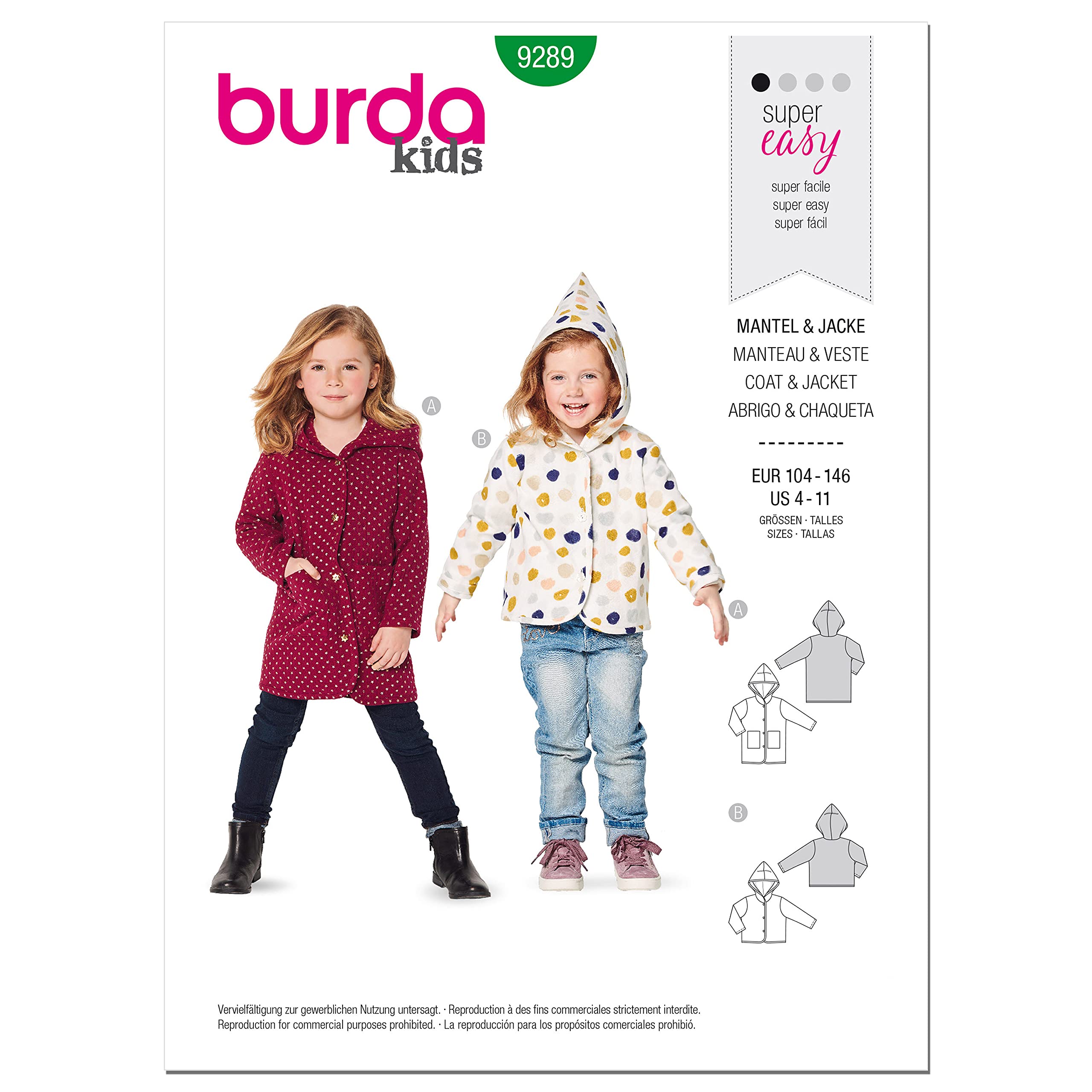 burda-kids-schnittmuster-9289-m-dchen-mantel-und-jacke-gr-104-146 image 1