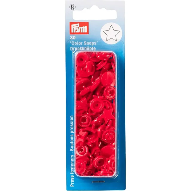 prym-393238-color-snaps-n-hfrei-druckknopf-stern-rot-kunststoff image 1