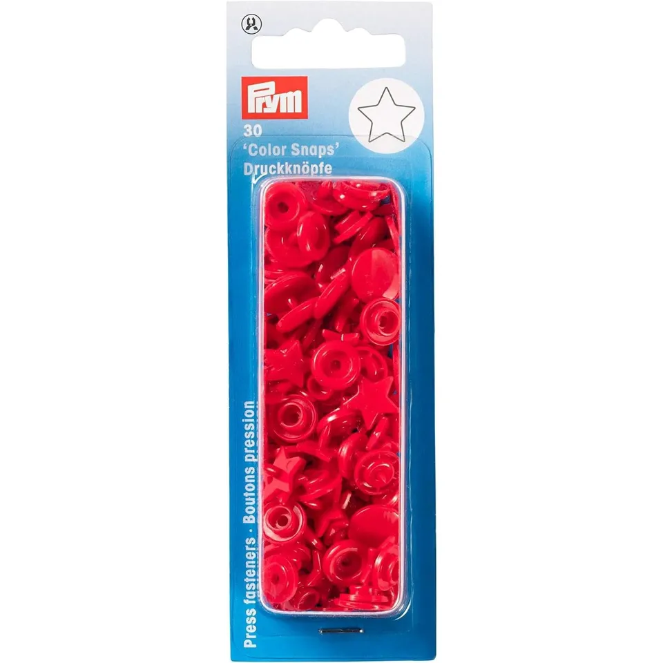 prym-393238-color-snaps-n-hfrei-druckknopf-stern-rot-kunststoff image 1