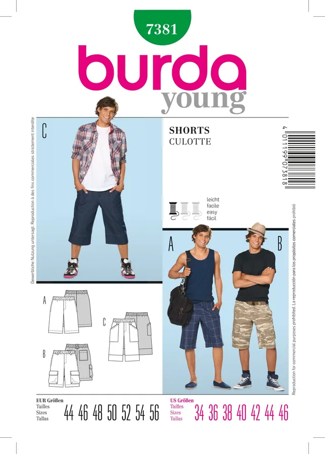 burda-style-7381-herren-shorts-culotte-papierschnittmuster-gr-44-56 image 1