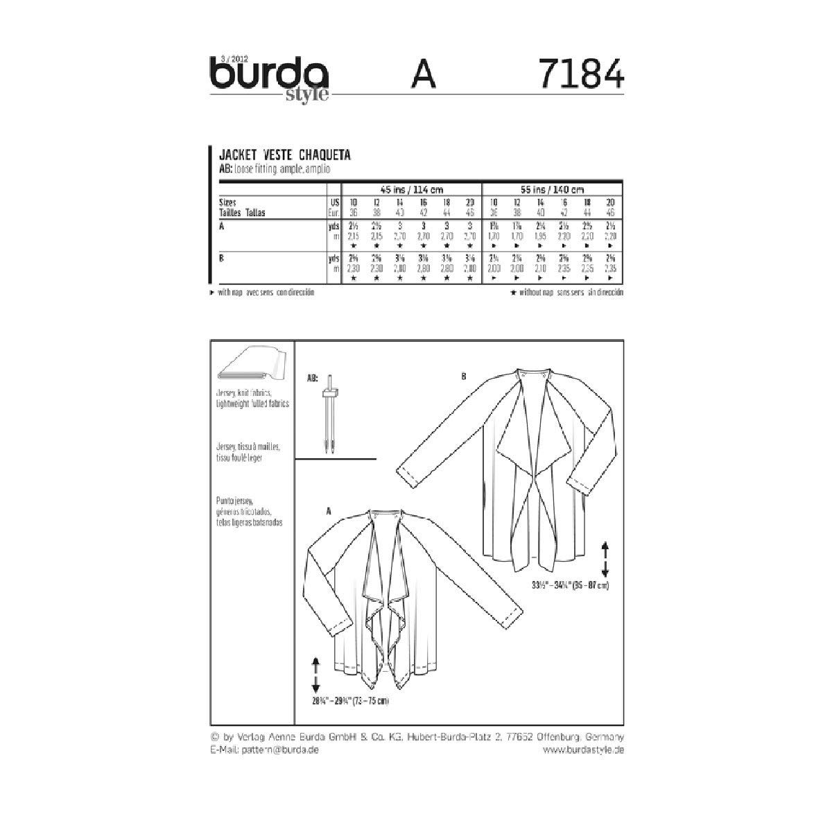 burda-style-7184-schnittmuster-jacke-mit-raglan-rmel-gr-36-46 image 3