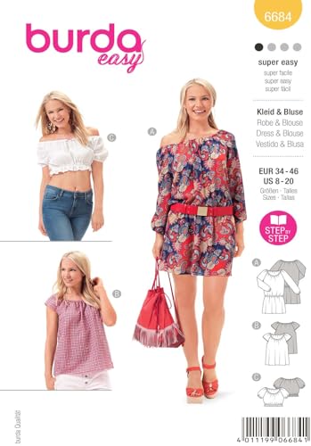 burda-style-burda-easy-papierschnittmuster-damen-sommerkleid-bluse-6684-gr-34-46 image 3