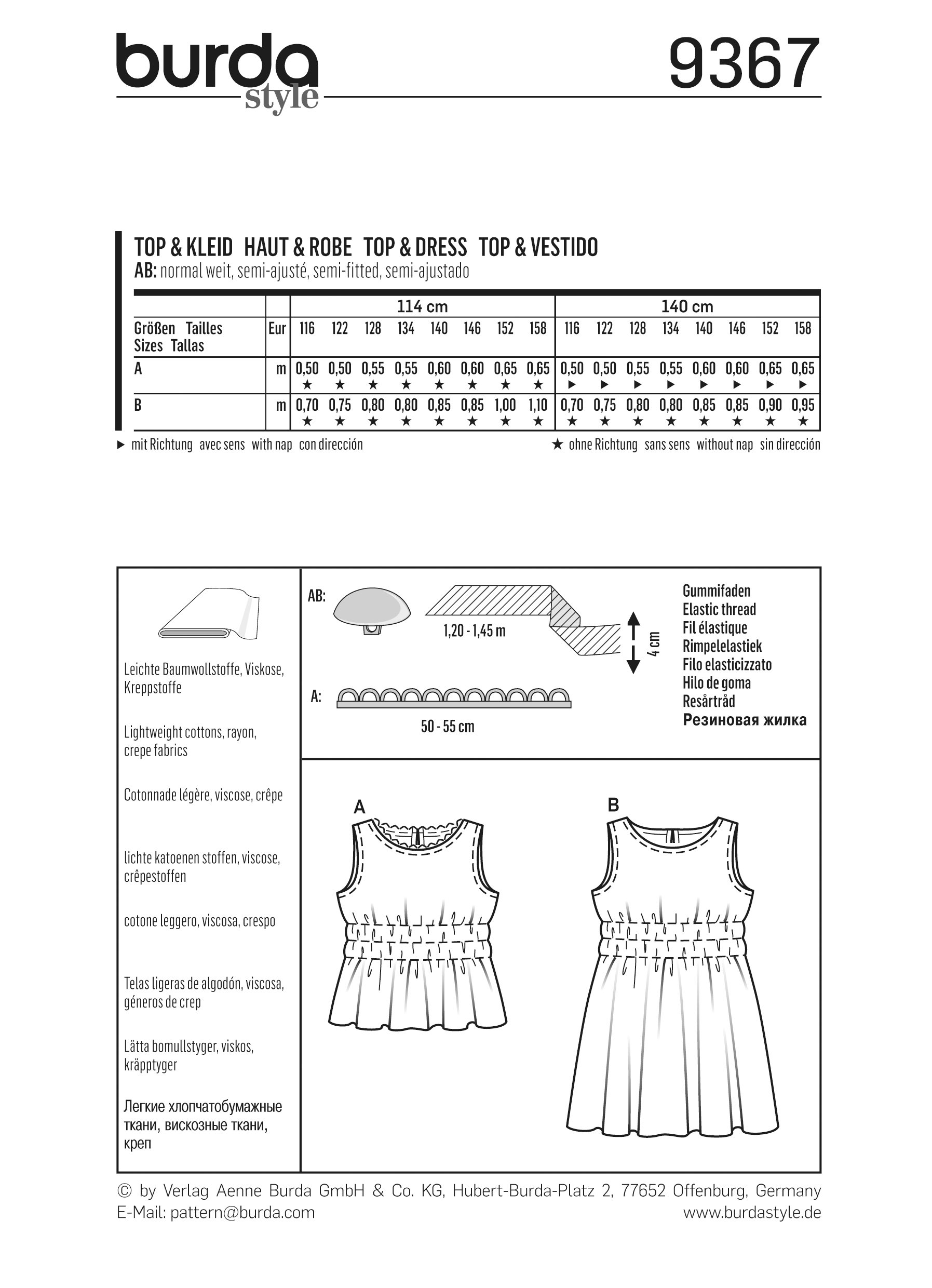 burda-style-9367-schnittmuster-top-und-kleid-mit-gummismok-f-r-kids-gr-116-158 image 4