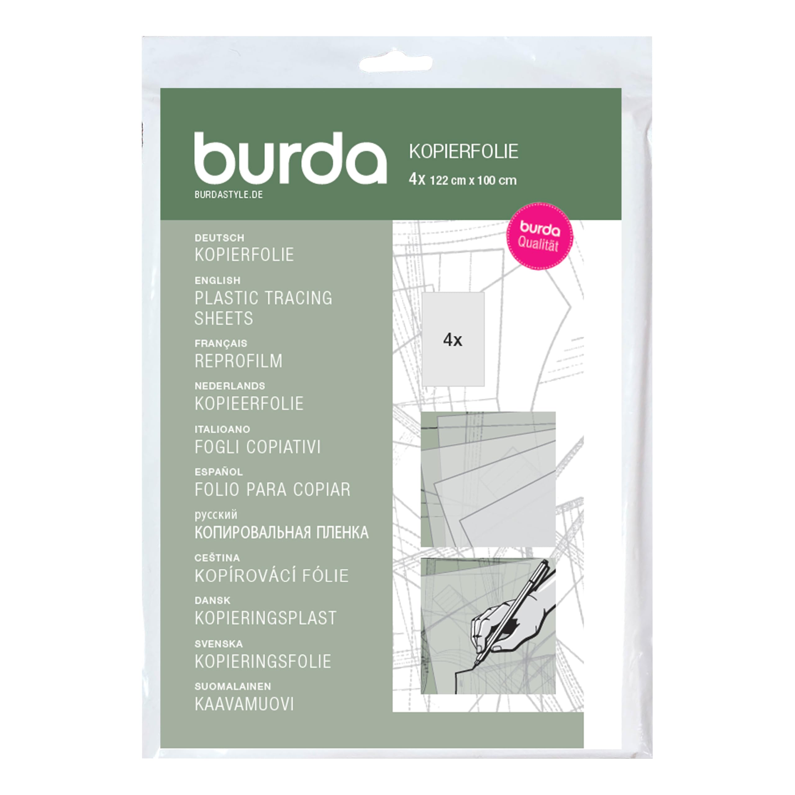 burda-style-kopierfolie-transparent-gr-n-122-x-100-cm-4-bl-tter image 1