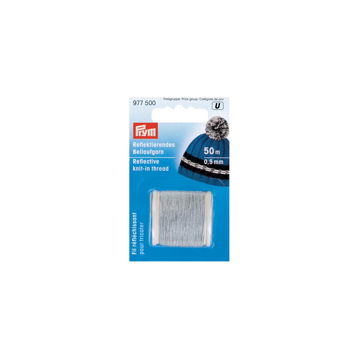 prym-977500-reflektierendes-beilaufgarn-0-5-mm-silber image 1