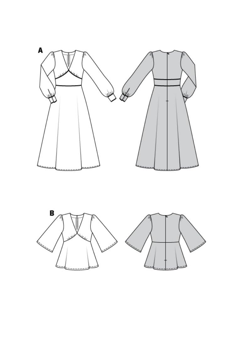 burda-style-katalog-schnittmuster-6040-maxikleid-und-tunika-bluse-damen-gr-34-44 image 2