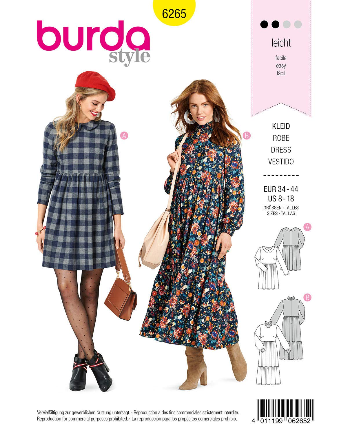 burda-style-6265-damen-kleider-bubikragen-midi-stufenrock-gr-34-44 image 6