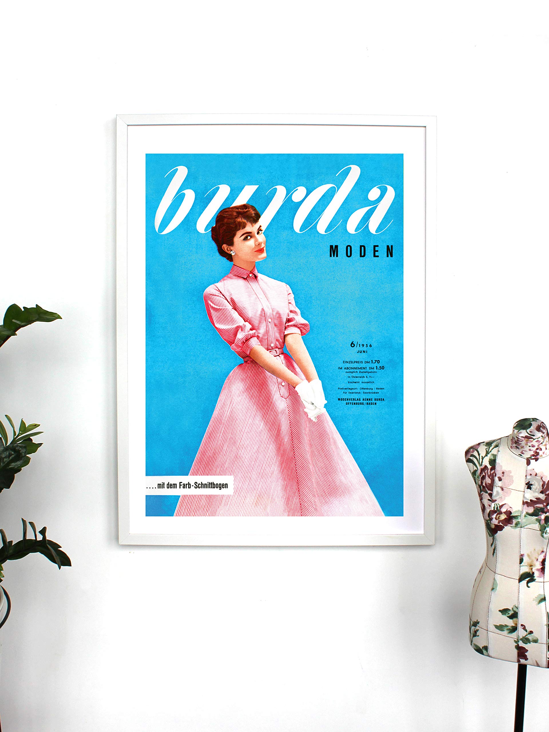 burda-style-retro-poster-blue-din-a2-cover-juni-1956 image 2