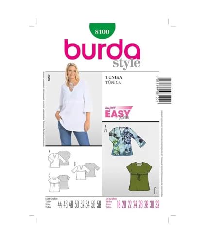 burda-style-burda-easy-papier-schnittmuster-damen-tunika-8100-gr-44-58 image 6