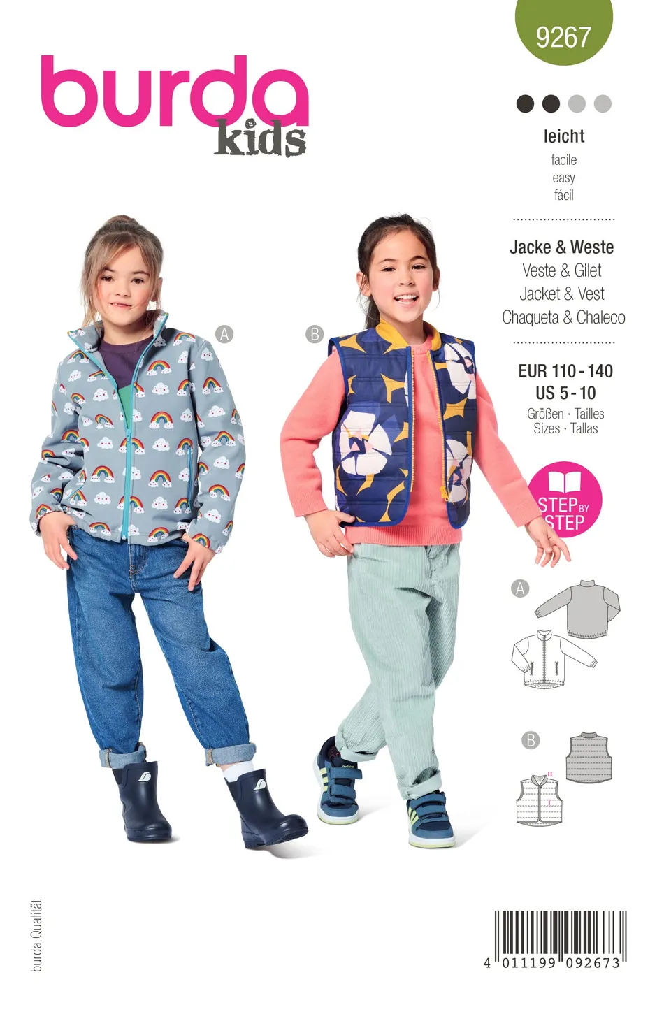 burda-style-9267-schnittmuster-kinder-jacke-und-weste-gr-110-140 image 1