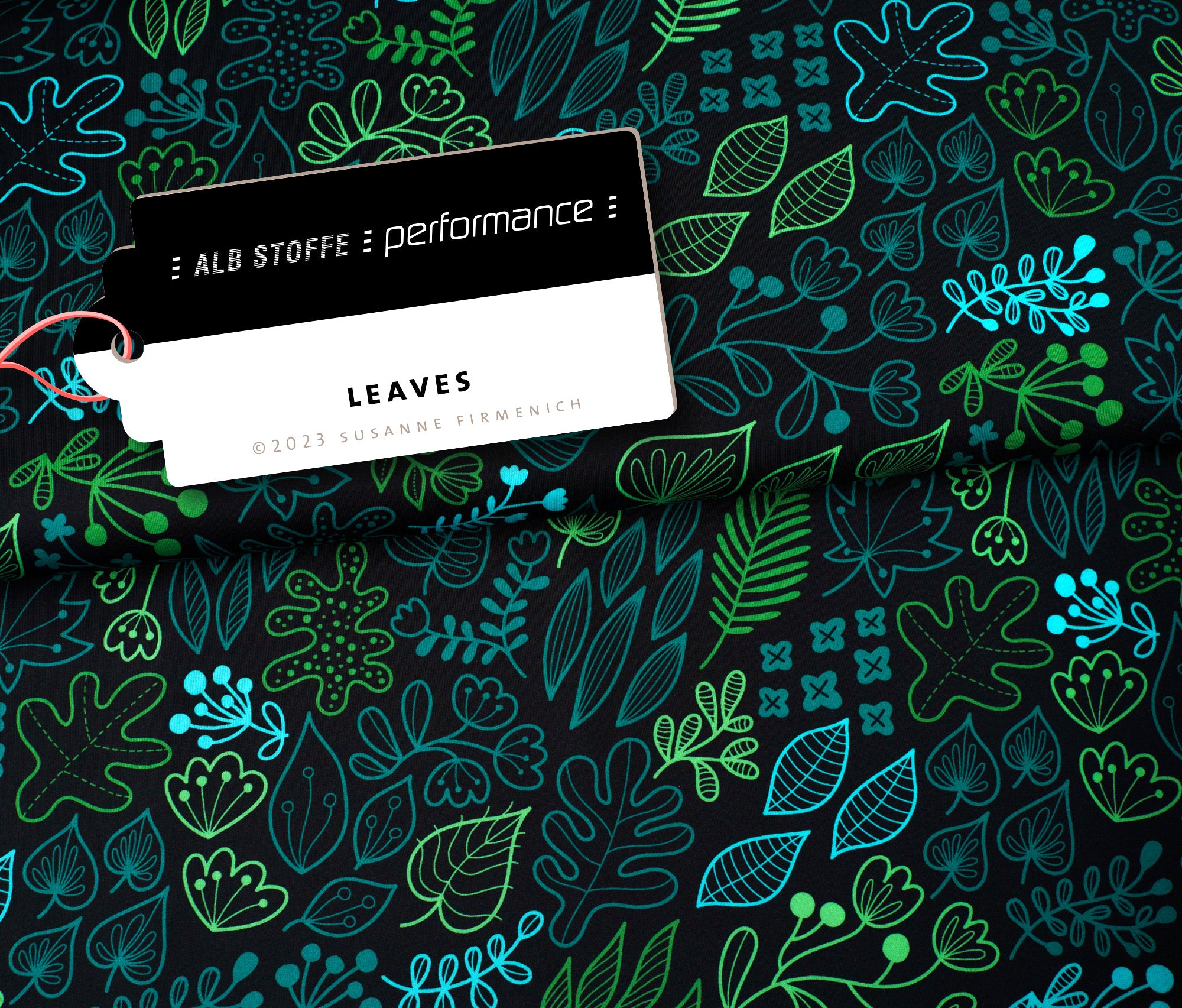 albstoffe-performance-leaves-t-rkis-active-wear-funktionsstoff-meterware image 1