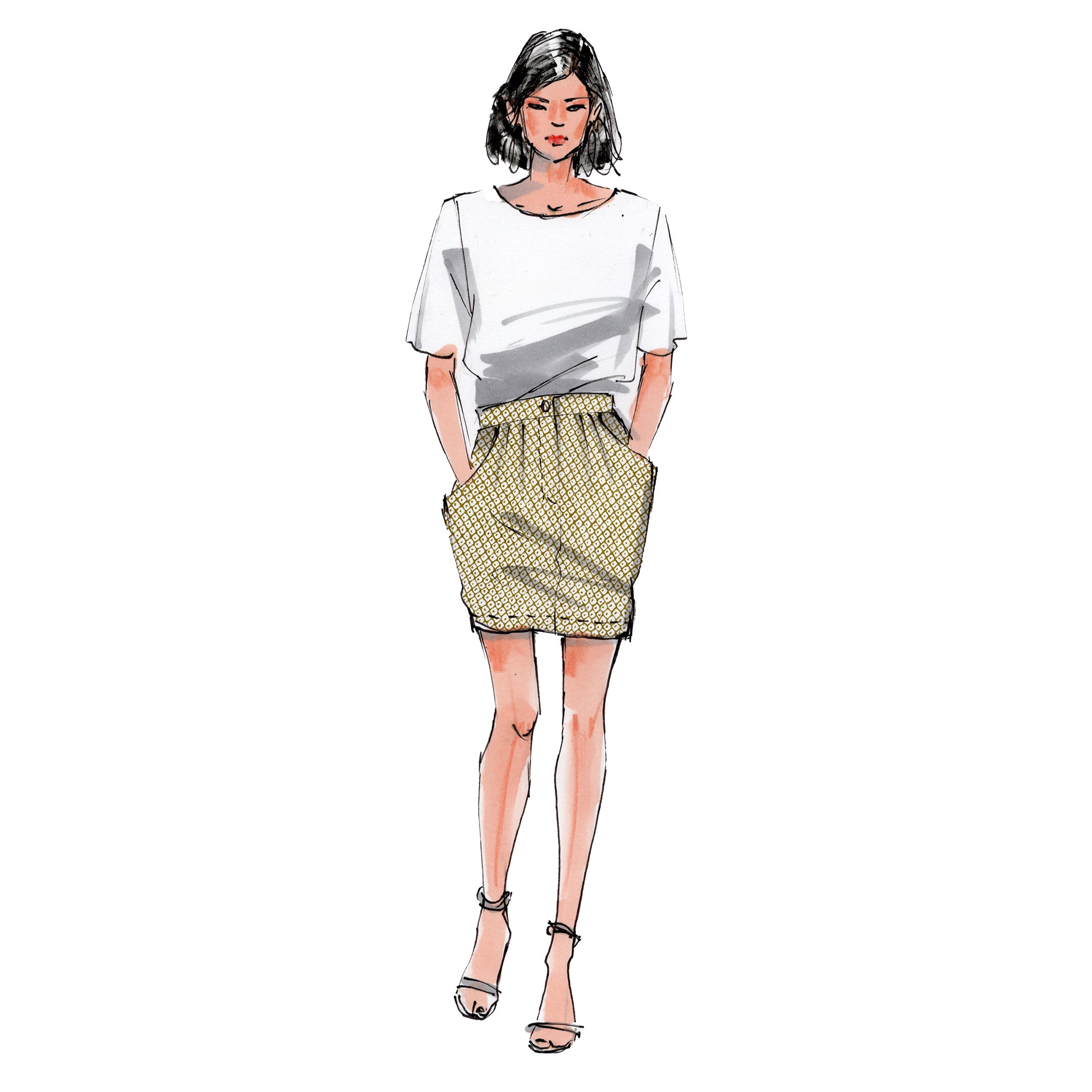 schnittmuster-berlin-sommerrock-arta-damen-minirock-tulpenform-papierschnitt-bea image 1