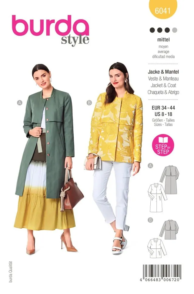 burda-style-schnittmuster-6041-mantel-und-jacke-mit-eckigem-kragen-damen-gr-34-4 image 1