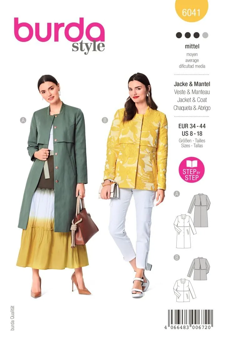 burda-style-schnittmuster-6041-mantel-und-jacke-mit-eckigem-kragen-damen-gr-34-4 image 1