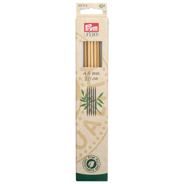 prym-1530-222215-strumpfstricknadeln-bambus-20-cm-4-5-mm image 1