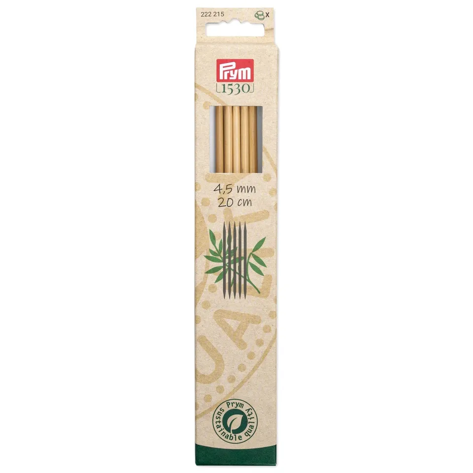 prym-1530-222215-strumpfstricknadeln-bambus-20-cm-4-5-mm image 1