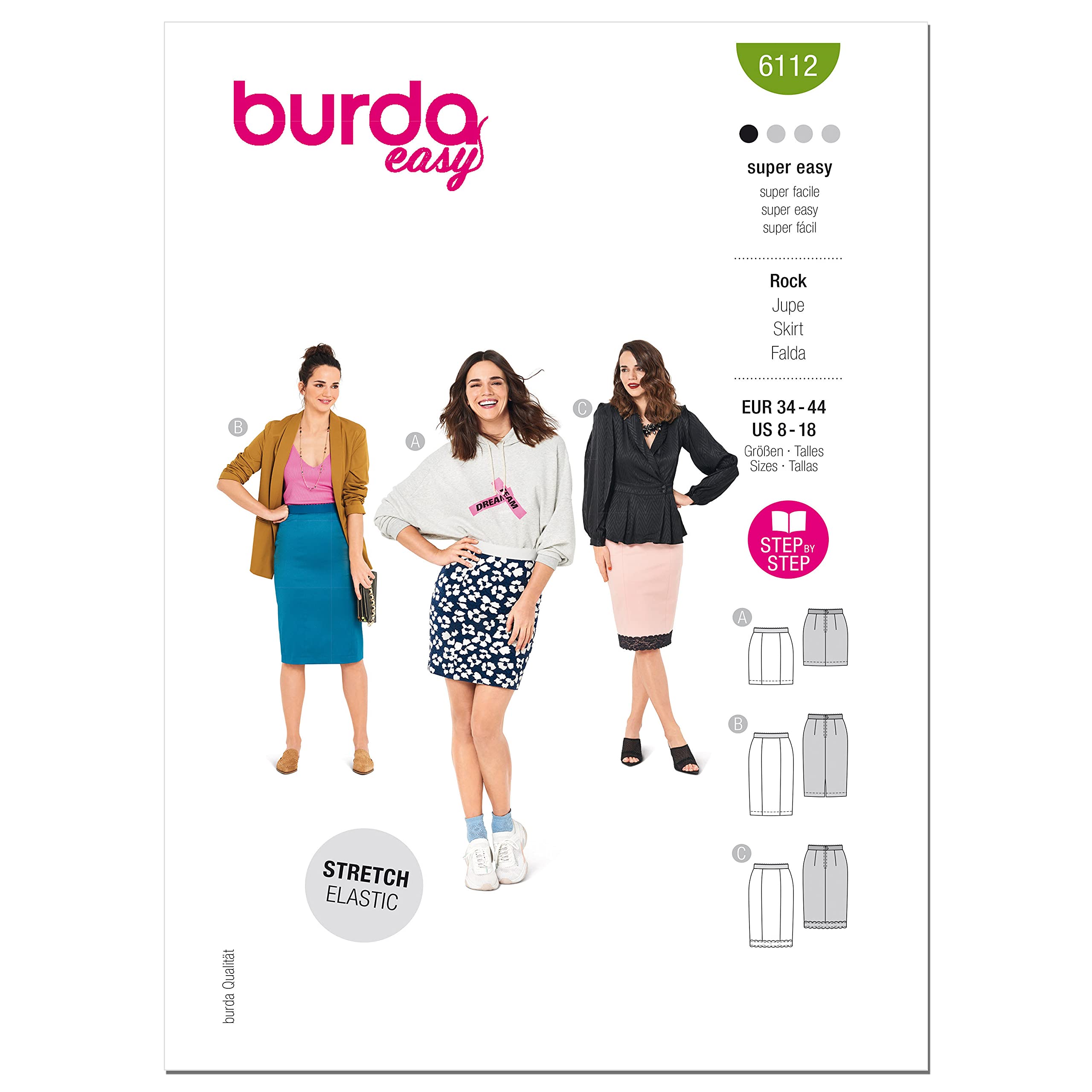 burda-style-schnittmuster-set-damen-panelrock-gr-34-44 image 1