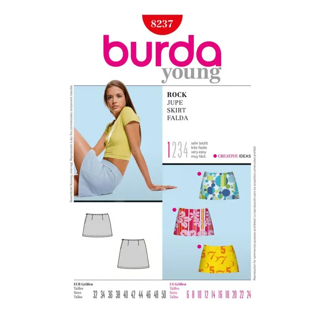 burda-style-8237-schnittmuster-damen-h-ft-rock-gr-32-50 image 1