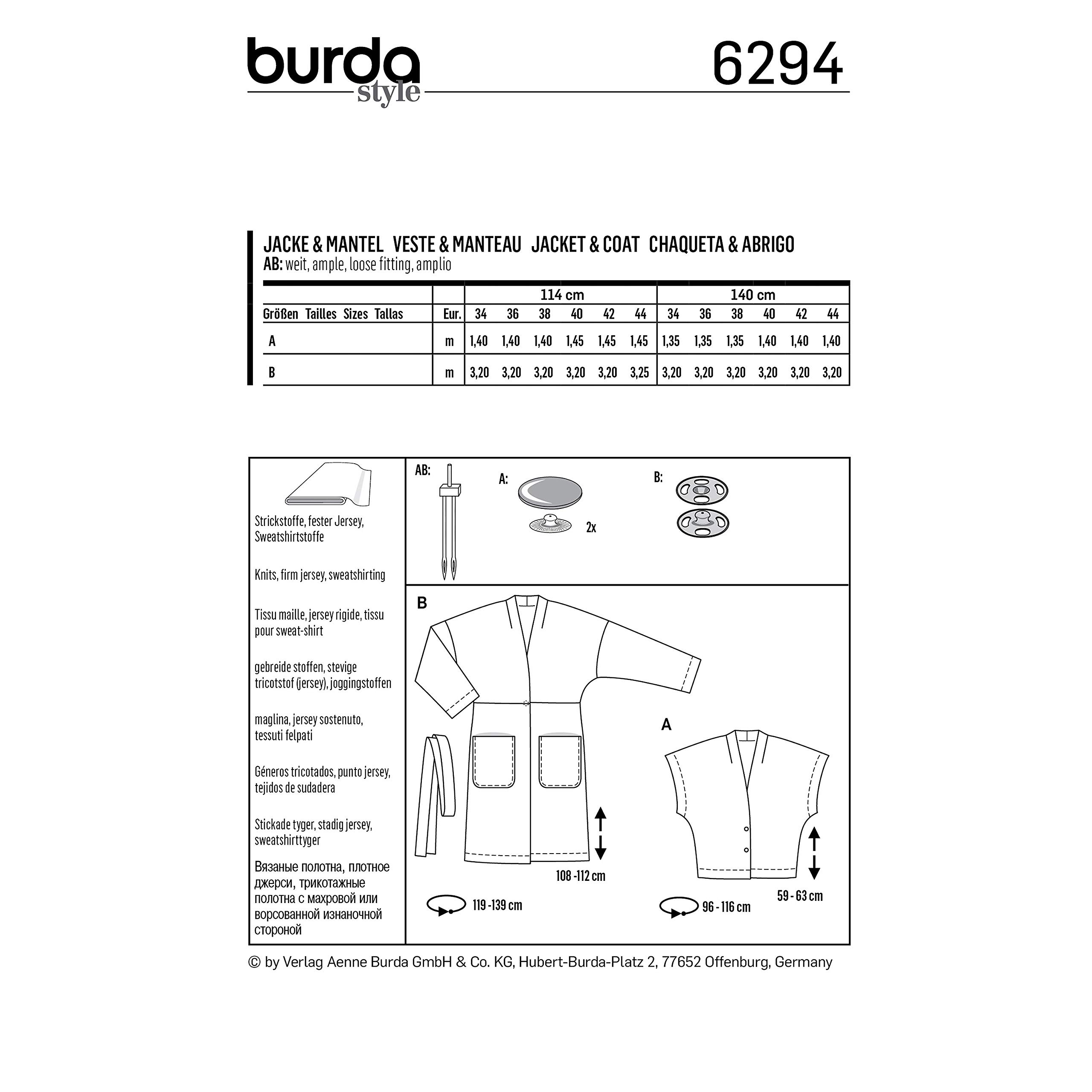 burda-style-6294-schnittmuster-damen-jacke-rmellos-gr-34-44 image 2