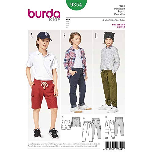 burda-kids-schnittmuster-9354-kinder-hose-shorts-gr-116-158 image 3