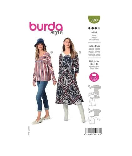 burda-style-5980-schnittmuster-kleid-und-bluse-damen-gr-34-44-level-3 image 6