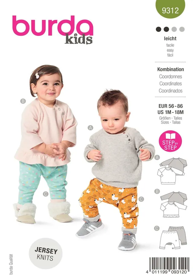 burda-kids-9312-kinder-set-pullover-und-hose-gr-56-86-n-hlevel-2 image 1