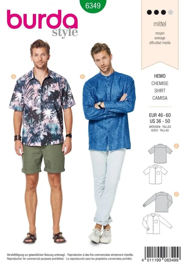 burda-style-schnittmuster-6349-herren-hawaii-hemd-gr-46-60 image 1