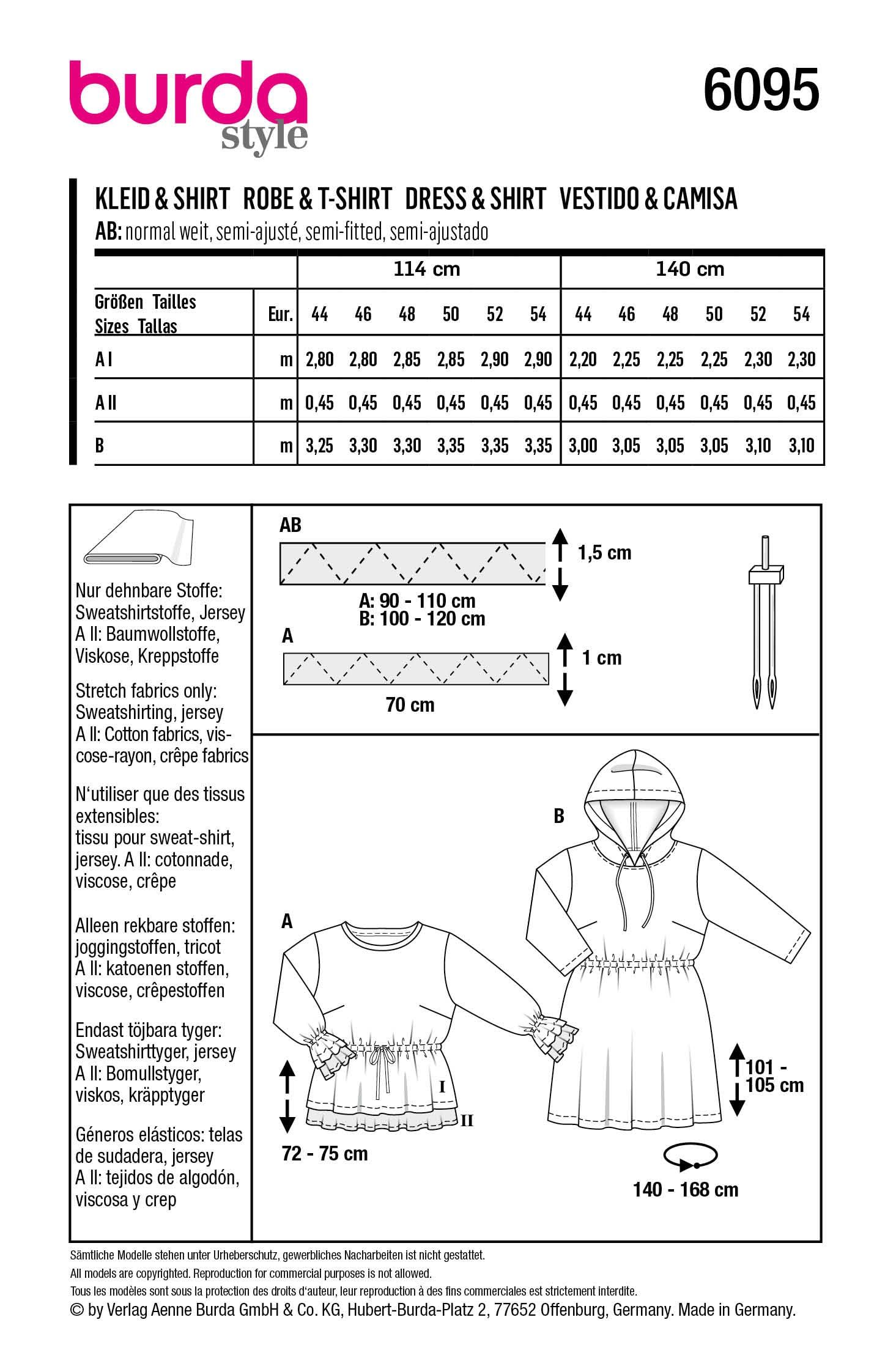 burda-style-b6095-schnittmuster-shirt-und-kleid-damen-gr-44-54-papierschnittmust image 3