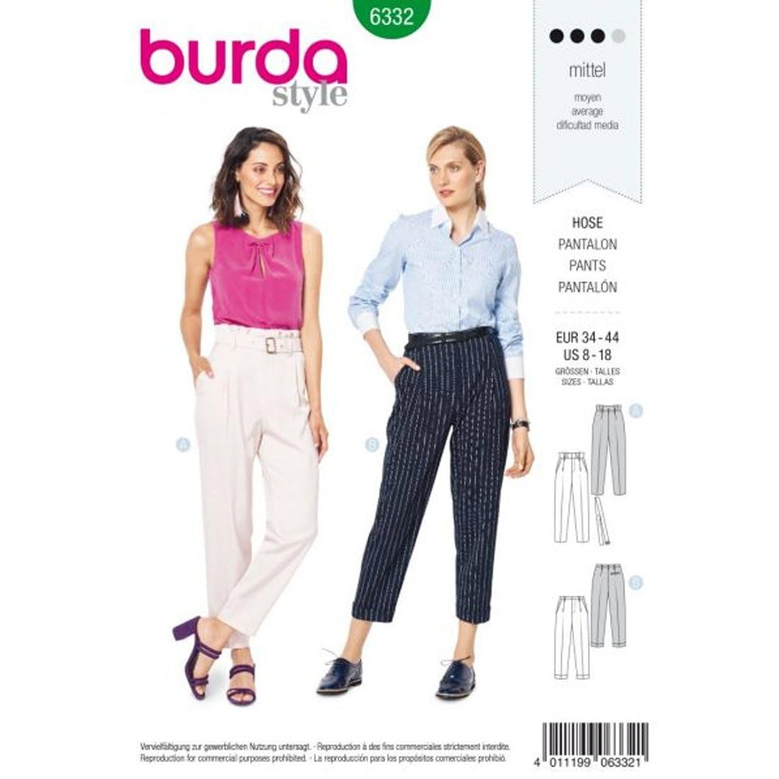 burda-style-6332-hose-schnittmuster-gr-34-44-highwaist image 2