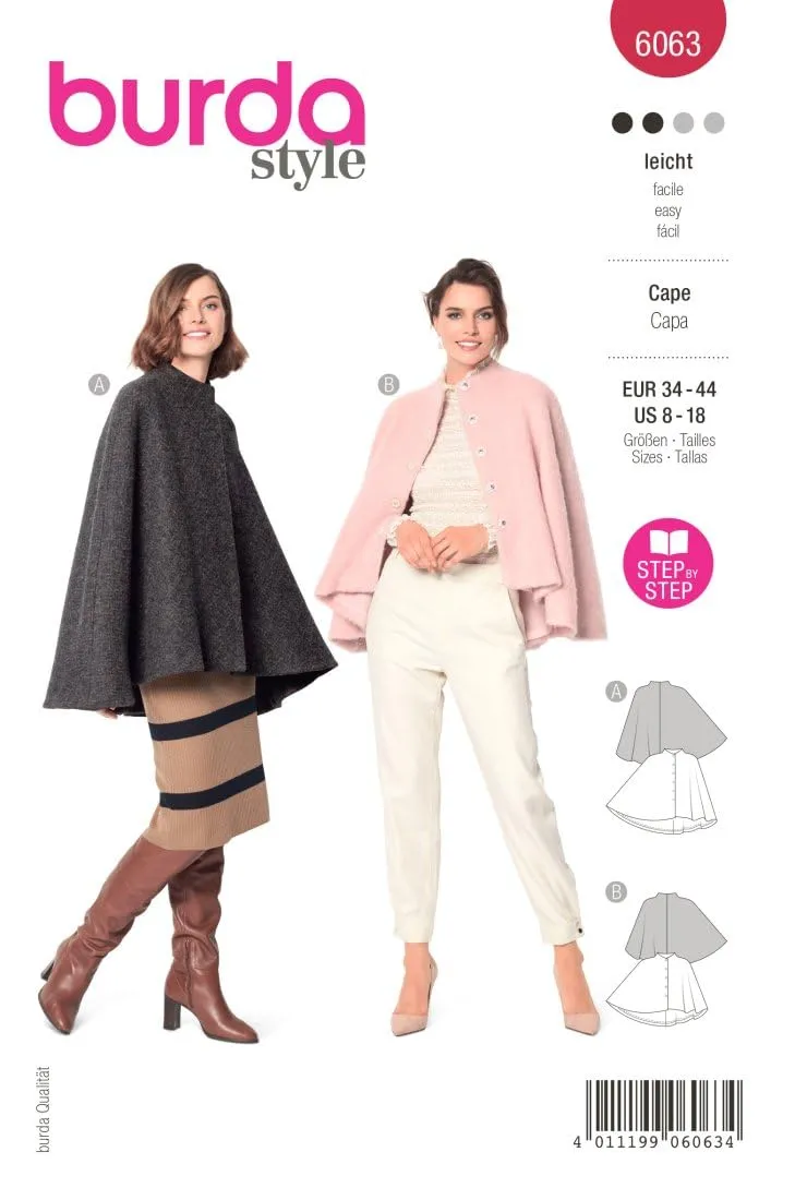 burda-style-schnittmuster-b6063-damen-umhang-gr-34-44-2-l-ngen image 1