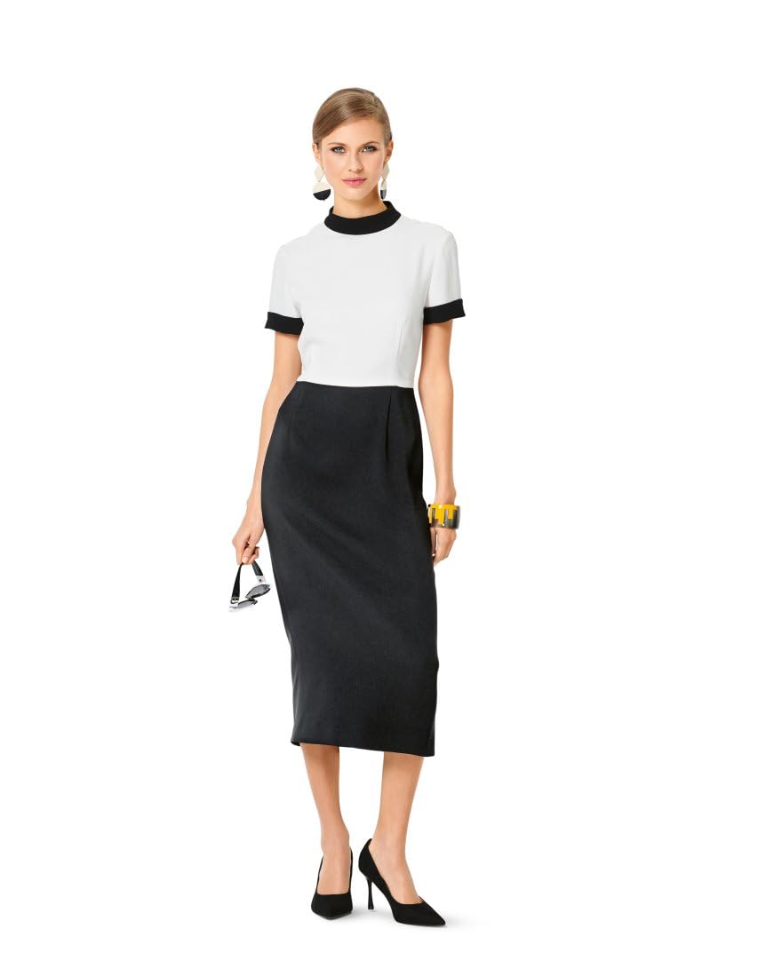 burda-style-schnittmuster-6267-etuikleid-damen-34-44-mit-3-4-rmel-und-stehkragen image 3