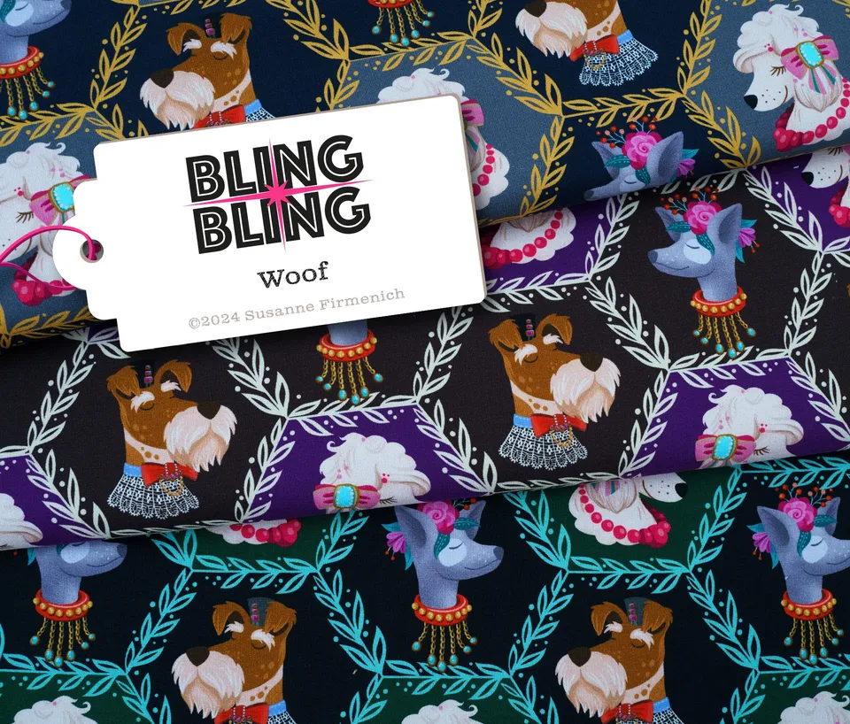 albstoffe-bling-bling-woof-canvas-bio-baumwolle image 1