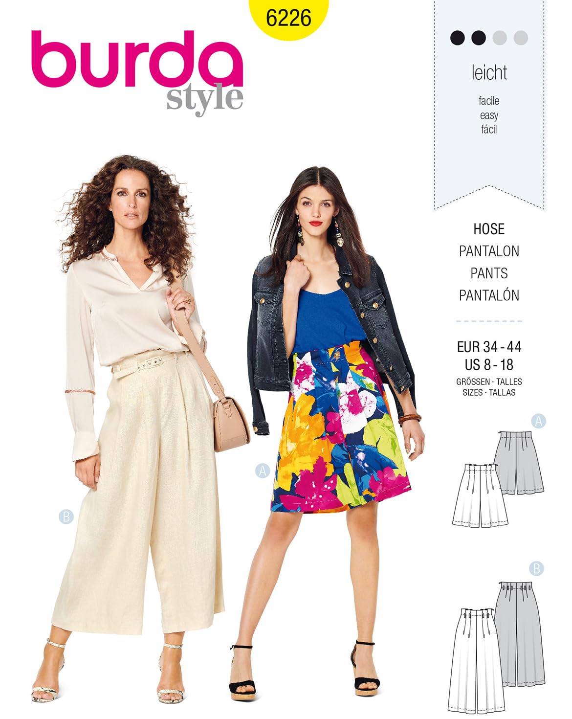 burda-style-6226-schnittmuster-damen-shorts-und-culotte-gr-34-44 image 1
