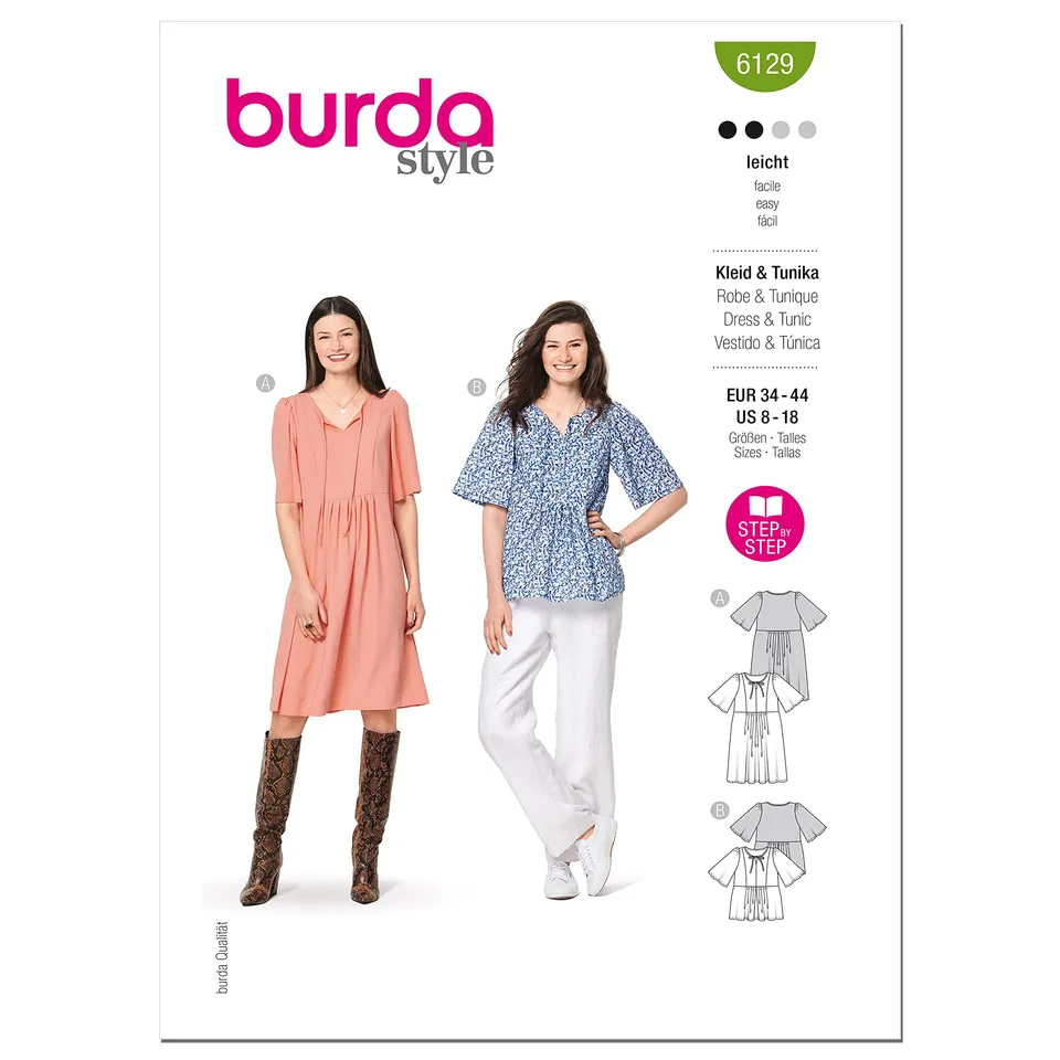 burda-style-x06129burda-schnittmuster-set-tunika-und-kleid-damen-gr-34-44 image 1
