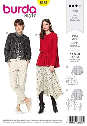 burda-style-6182-schnittmuster-jacke-damen-gr-34-44-level-3-mittel image 1