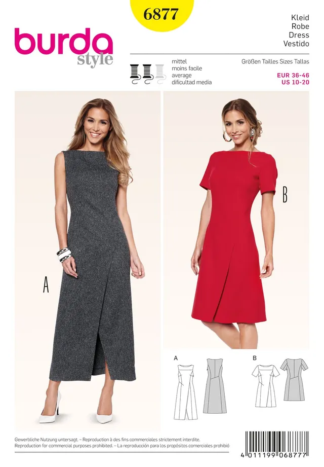burda-style-6877-schnittmuster-kleid-mit-wickeleffekt-damen-gr-36-46 image 1