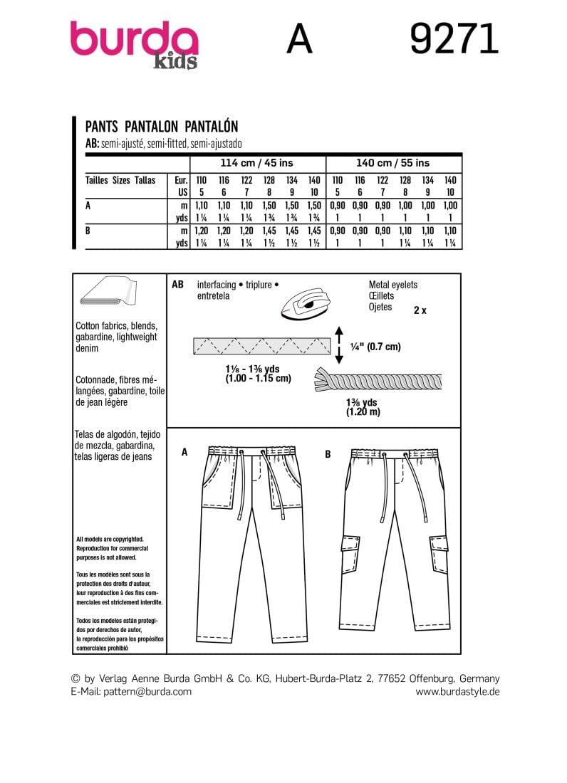 burda-style-schnittmuster-b9271-kinder-schlupfhose-gr-110-140 image 2