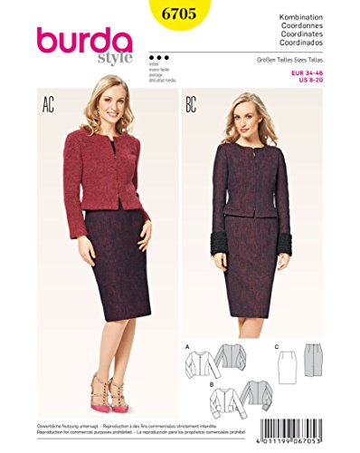 burda-style-6705-schnittmuster-jacke-mit-rei-verschluss-rock-damen-gr-34-46 image 5