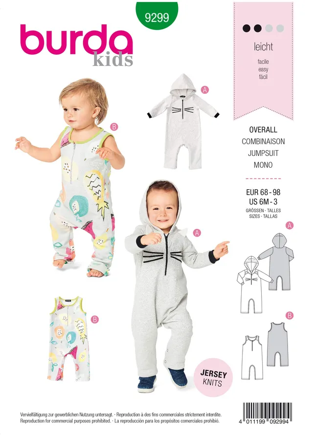 burda-style-schnittmuster-9299-baby-overall-babys-level-2 image 1