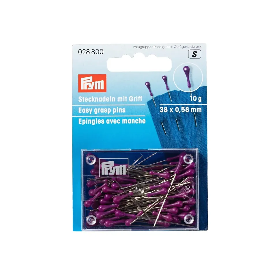 prym-028800-stecknadeln-mit-griff-0-58-x-38-mm-10-g-dose-silber-violett image 1