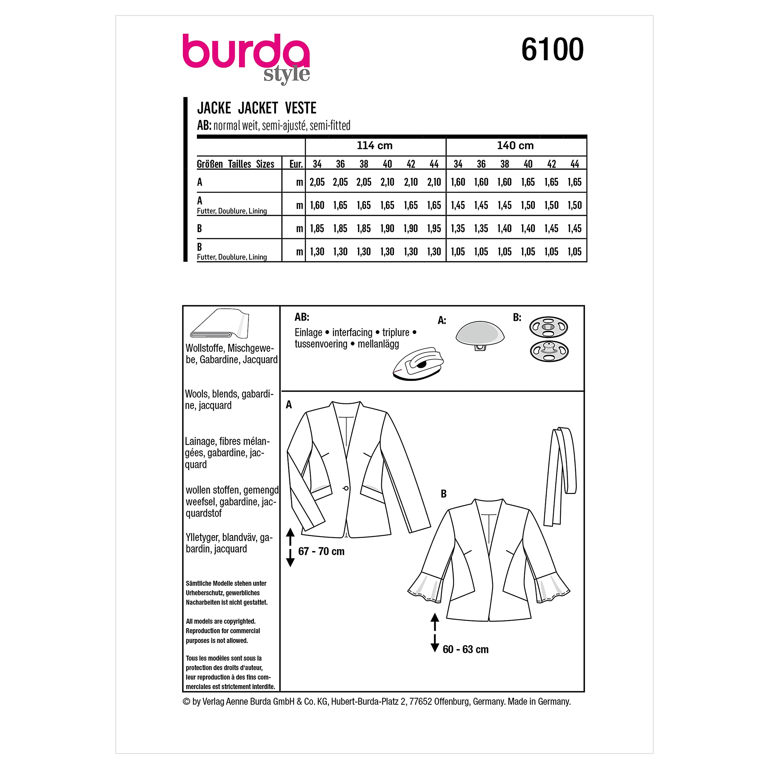 burda-style-jacken-n-hmuster-set-2-gef-tterte-jacken-mit-kragen-gr-34-44 image 2