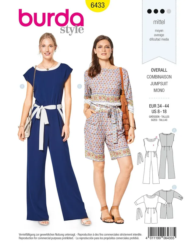 burda-style-schnittmuster-6433-overall-damen-gr-34-44 image 1