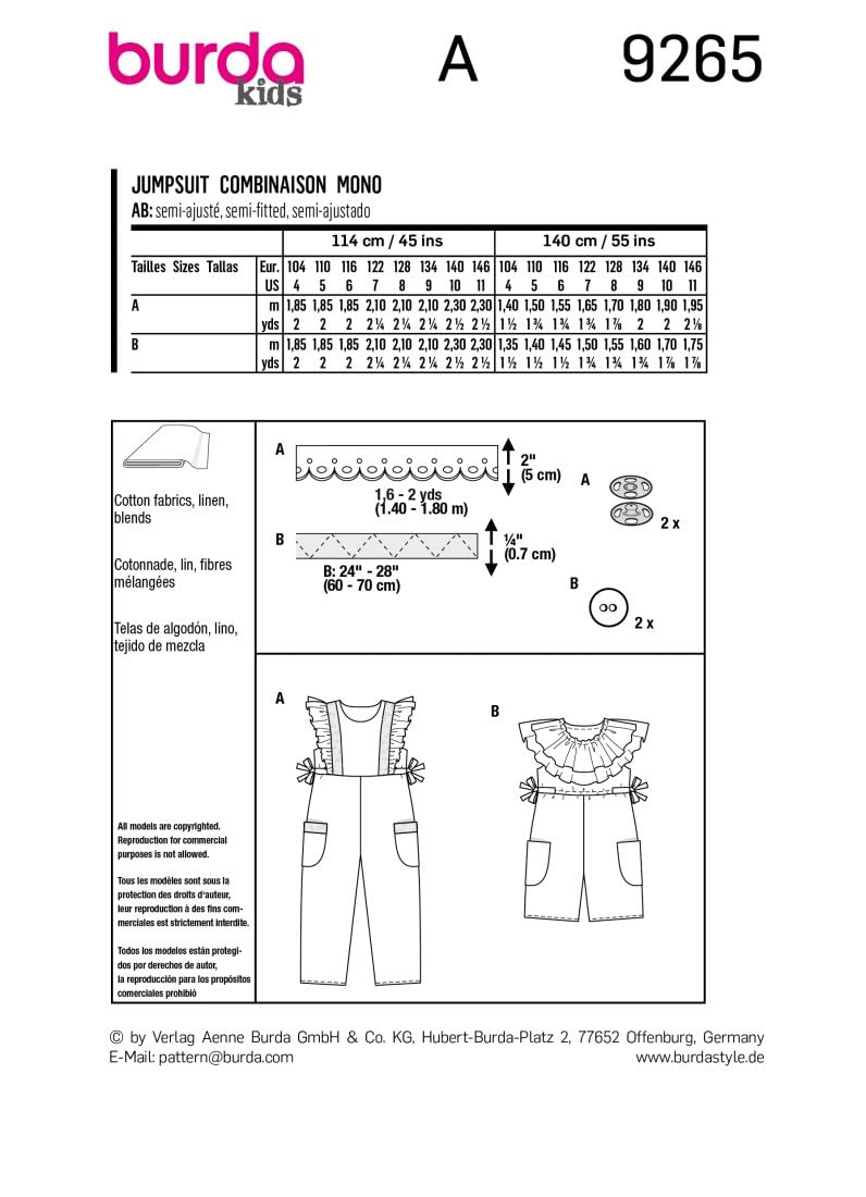 burda-style-schnittmuster-9265-overall-mit-r-schen-kinder-gr-104-146 image 3