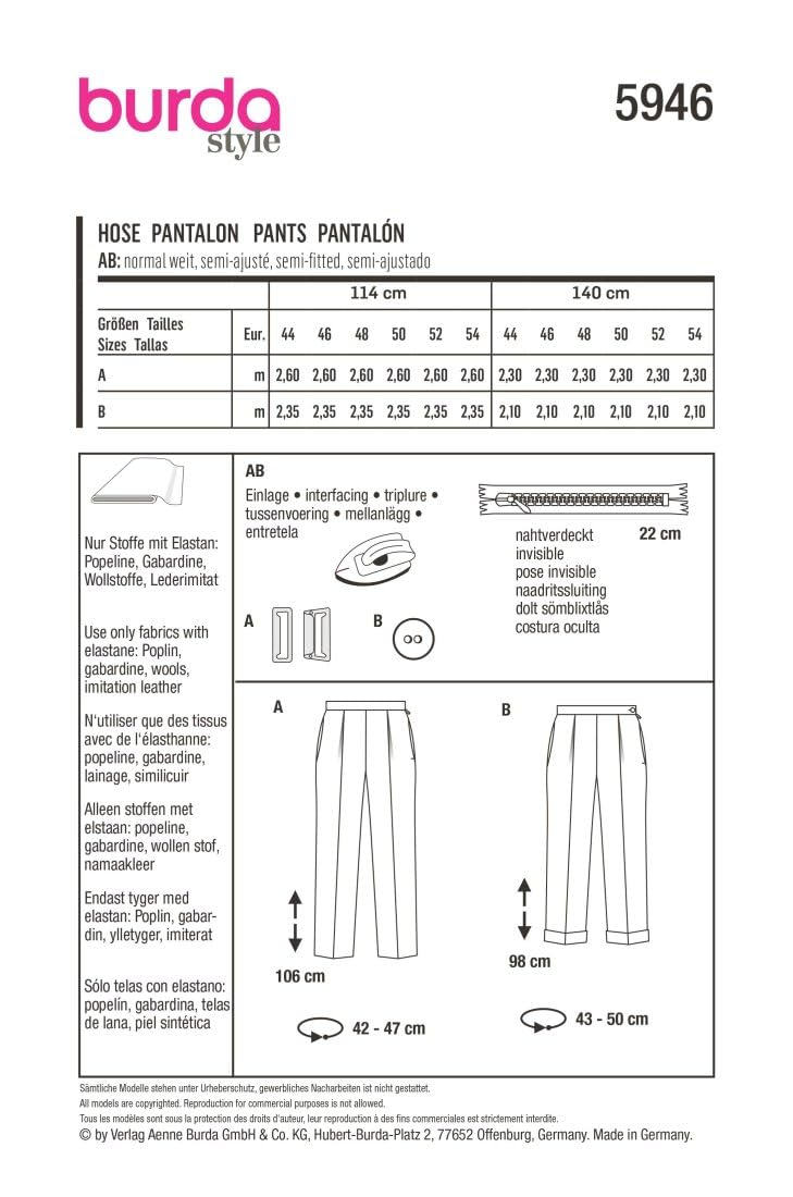 burda-style-schnittmuster-5946-damen-hose-gr-44-54 image 5