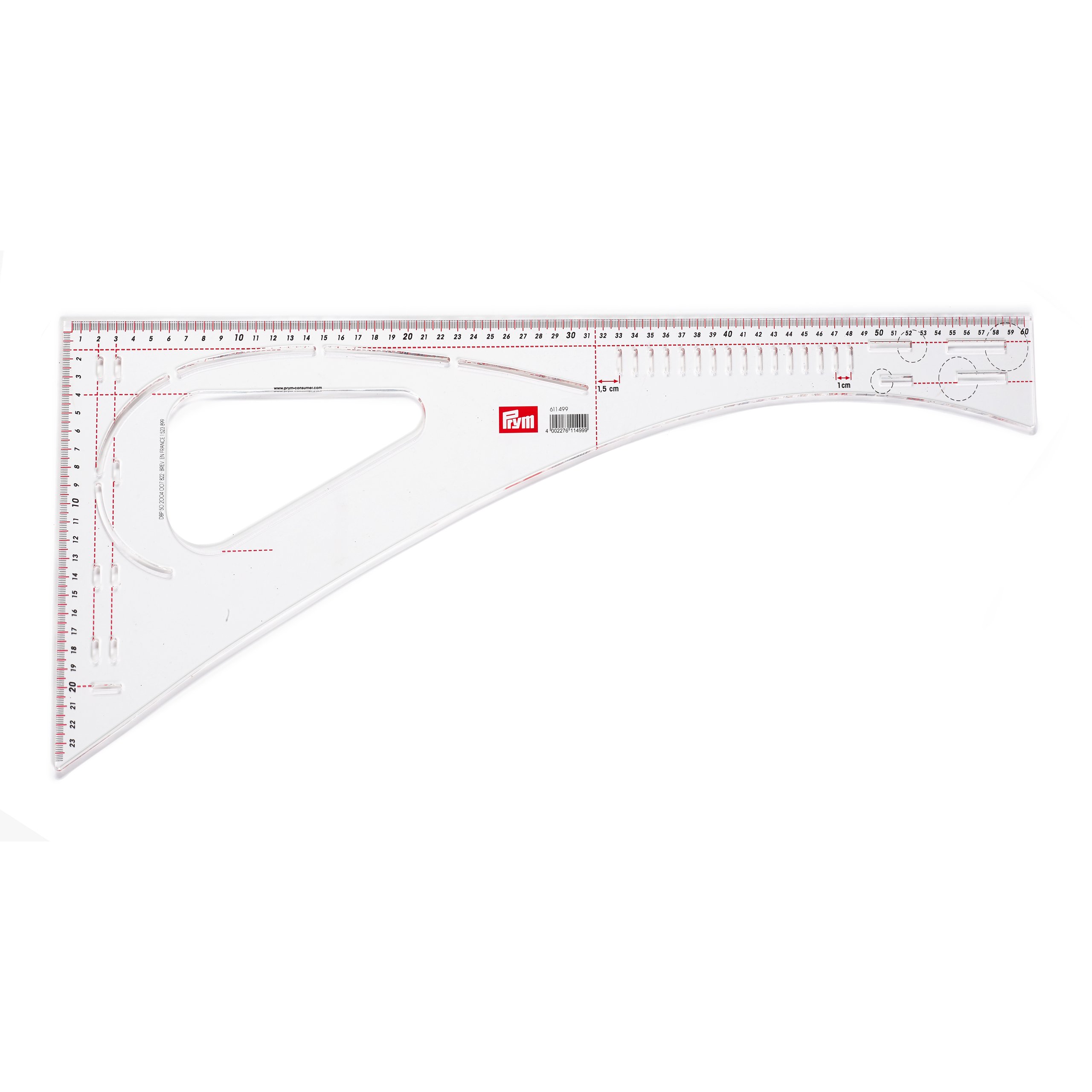 prym-611499-schneiderlineal-60-cm-transparent-24-x-60-cm-kunststoff-mit-90-grad- image 1