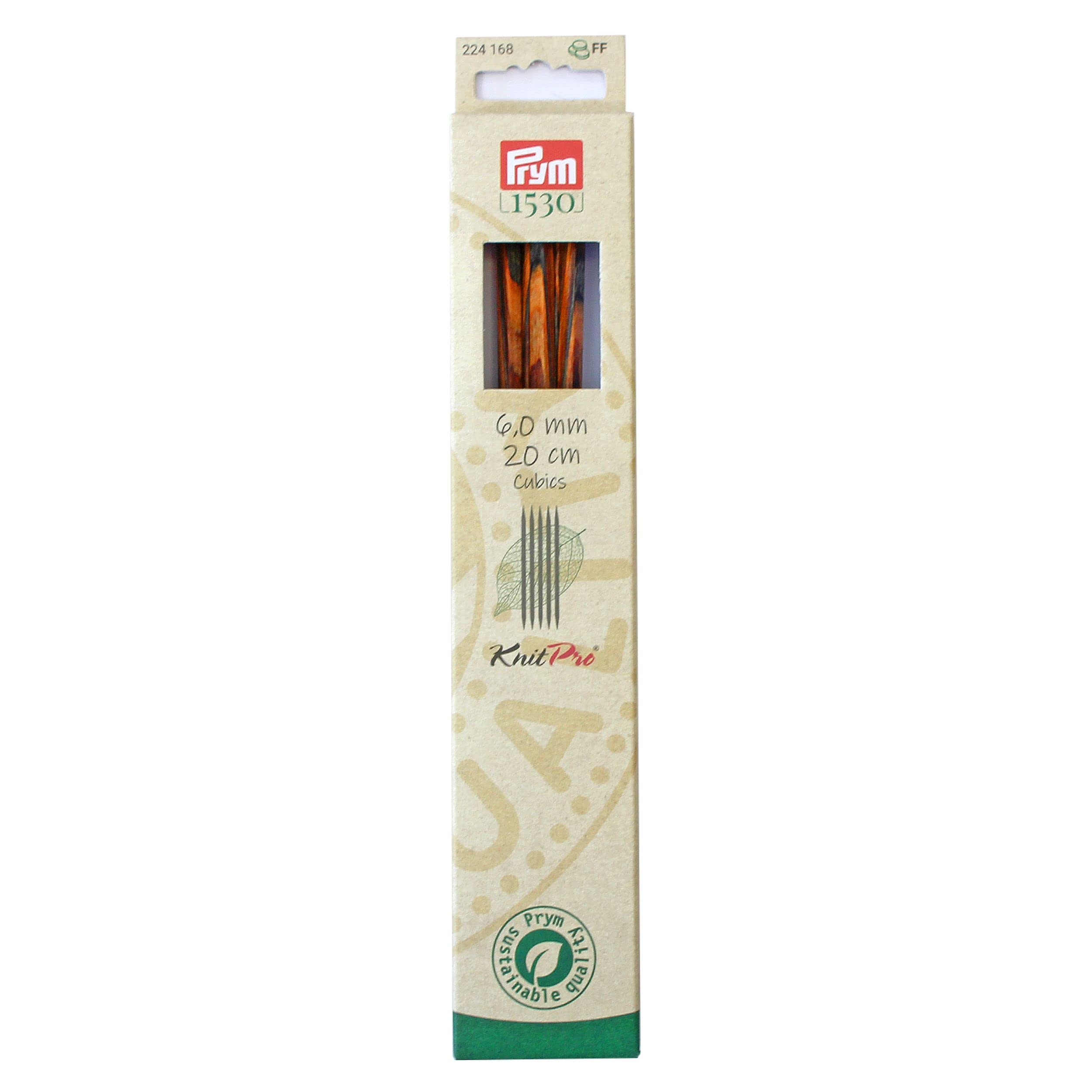 prym-224168-strumpfstricknadeln-cubics-natural-20-cm-6-00-mm-holz-eckig image 1