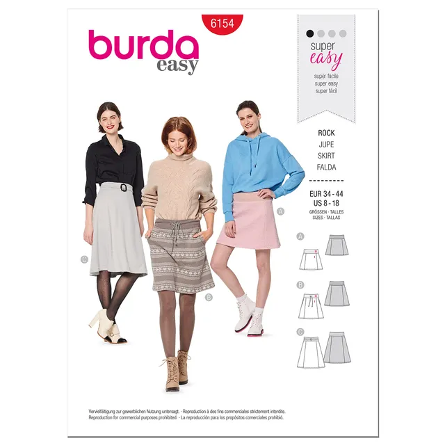 burda-style-6154-schnittmuster-damen-r-cke-lang-und-kurz-gr-34-44 image 1
